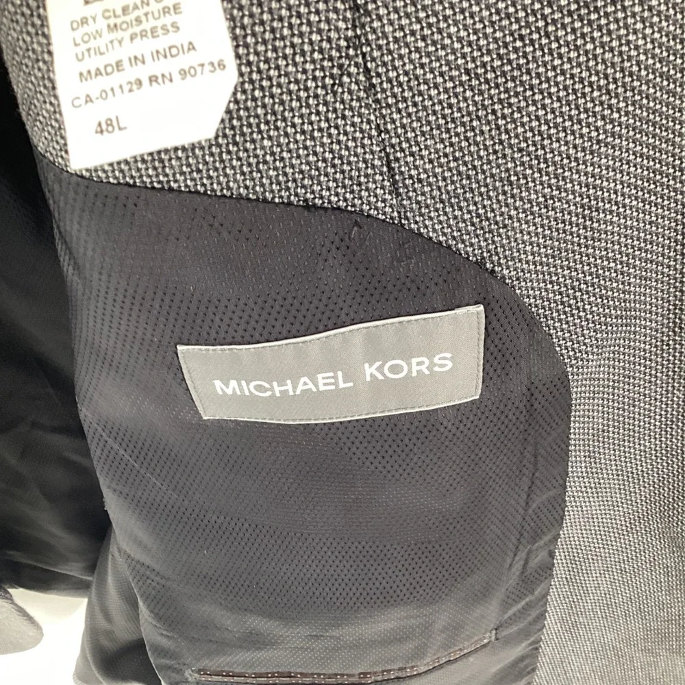 Michael Kors Mens Grey‎ Textured Two Button Blazer Sport Coat 48L Macys Store